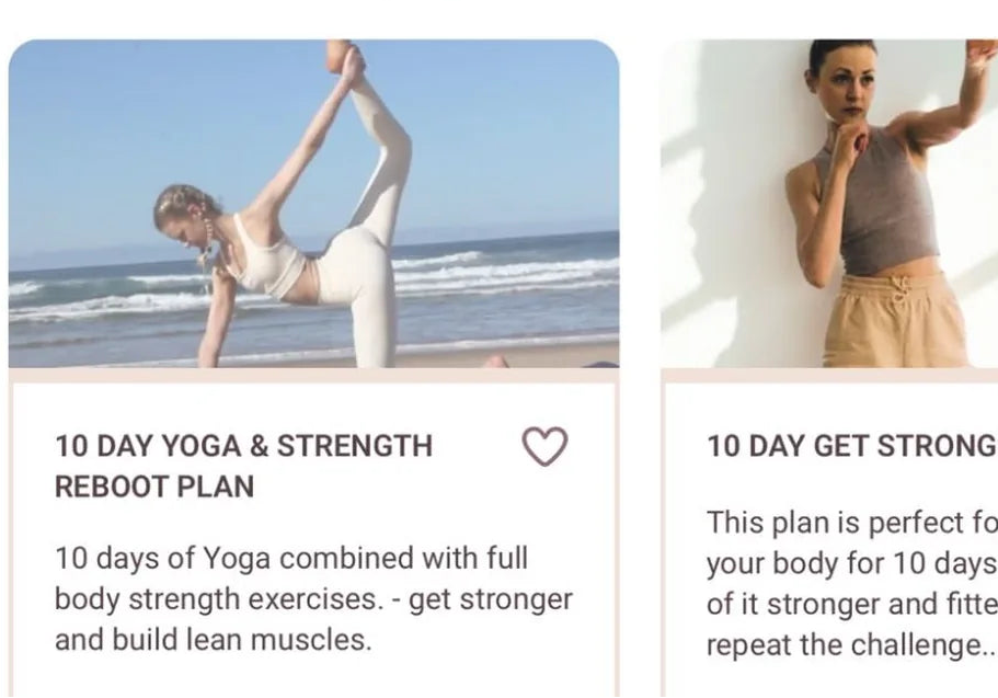 App-Ansicht Workout-Pläne