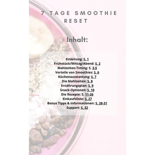 7 Tage Smoothie Reset (deutsch) – Innenseite 1
