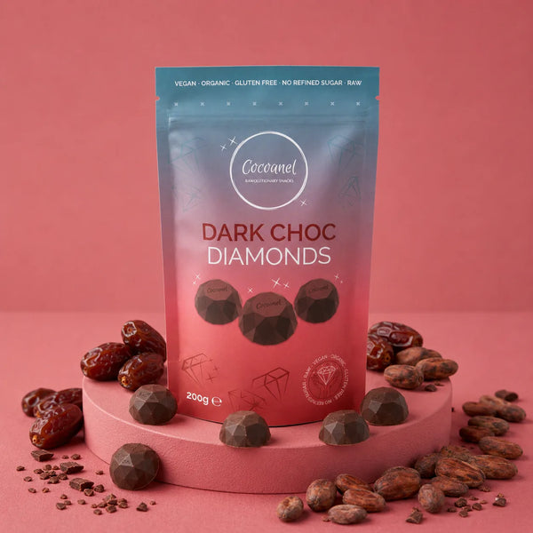 Dark Choc Diamonds – Vegane Zartbitterschokolade ohne raffinierten Zucker