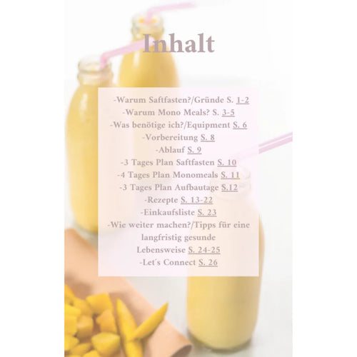 10 Tage Saftfasten & Mono Meals (deutsch) – Innenseite 1