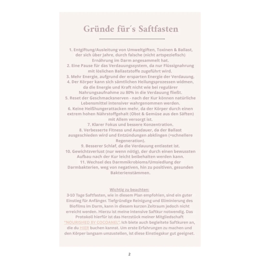 10 Tage Saftfasten & Mono Meals (deutsch) – Innenseite 2