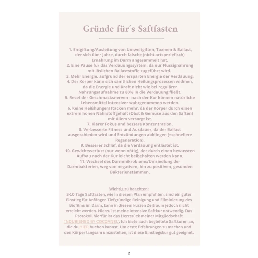 10 Tage Saftfasten & Mono Meals (deutsch) – Innenseite 2